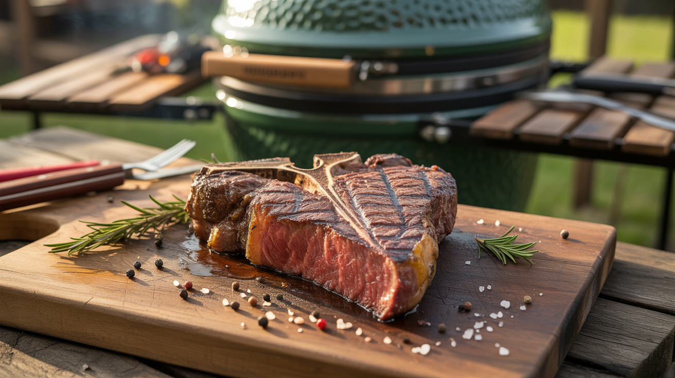 T-bone steak Kamado