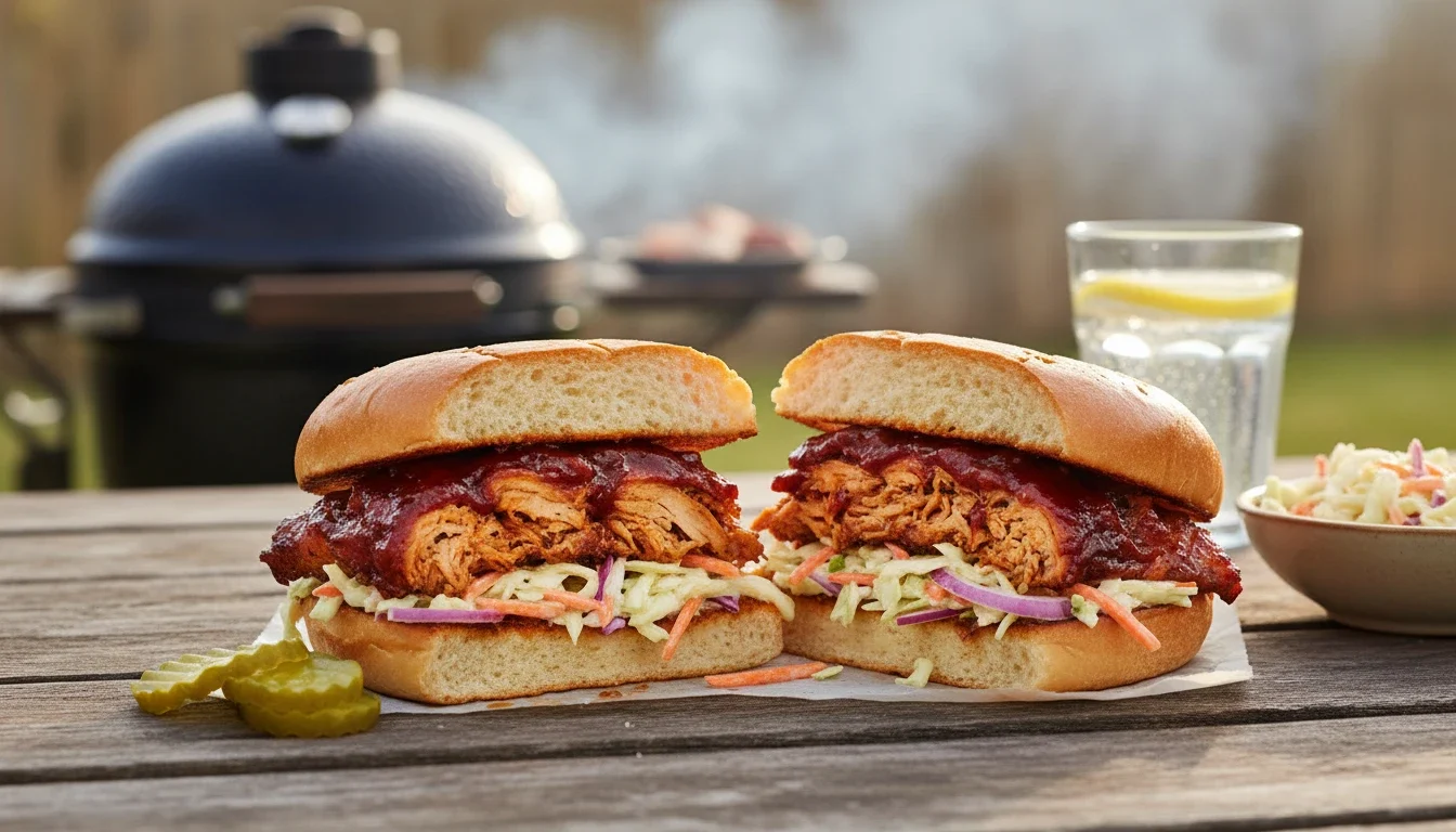 Broodje pulled chicken BBQ