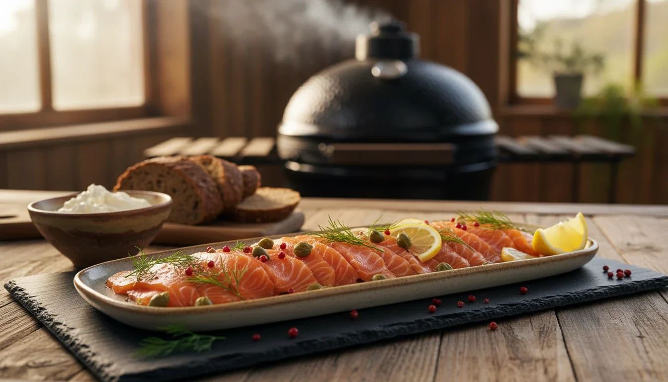 Zalm koud roken Kamado